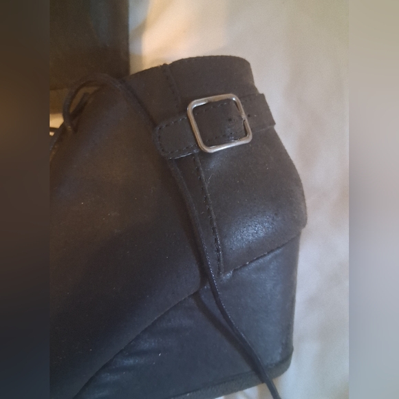 Maurices Black Lace-Up Wedge Boots - Picture 3 of 7